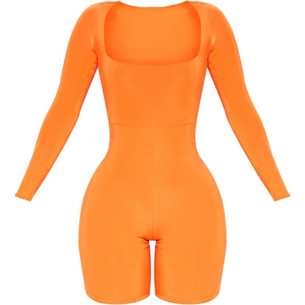 Orange Long Sleeve Romper/Jumpsuit